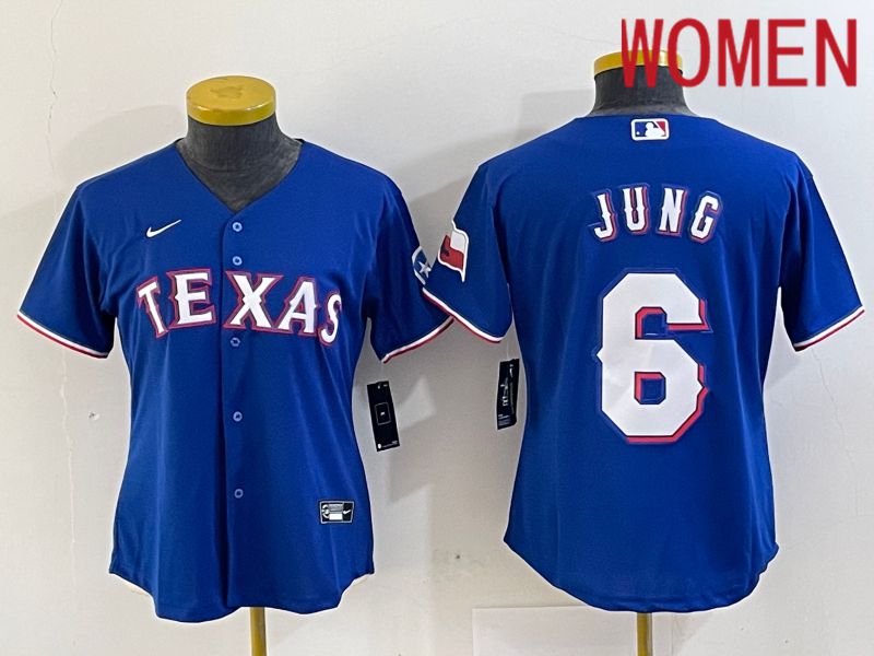Women Texas Rangers #6 Jung Blue Nike Game 2024 MLB Jersey style 1->tampa bay buccaneers->NFL Jersey